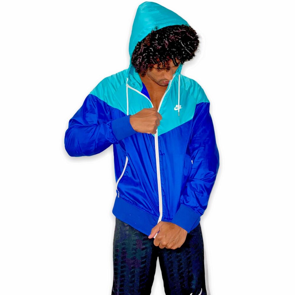 Nike Vintage Rare Windrunner Windbreaker Jacket Green Blue Teal Nylon